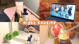 NIGHT ROUTINE dinner, groceries, skincare routine, k-drama | Indonesia aesthetic 2021