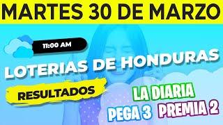 Sorteo 11AM Loto Honduras, La Diaria, Pega 3, Premia 2, Martes 30 de Marzo del 2021 | Ganador 