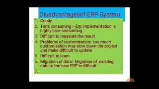 Disadvantages of ERP system