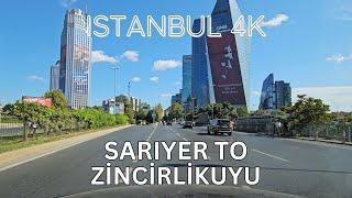 Istanbul 4K Drive from Sarıyer to Maslak, Levent and Zincirlikuyu Virtual Drive and Sightseeing Tour