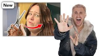 Hairdresser Reacts To People RUINING Their Hair With Thinning Scissors