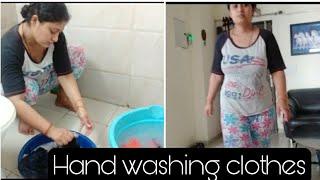 Hand washing clothes|| Cleaning vlog # Takshay 's mom