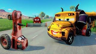 Miss Fritter & Frank goes Tractor Tipping! Tractor Cow made an escape! Pixar Cars