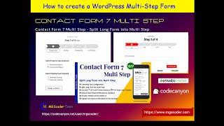 Contact Form 7 Multi Step Form By MGScoder | Step by Step Setup Tutorial | Create Multi-Steps Form