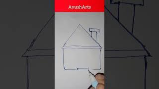 How to draw a very easy house  #art #ayusharts #shorts #viral #drawing