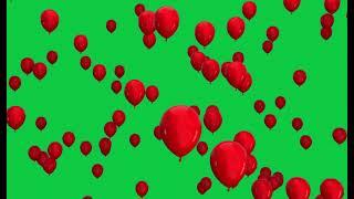 Red Balloons flying Happy Birthday Free downloads Green Screen