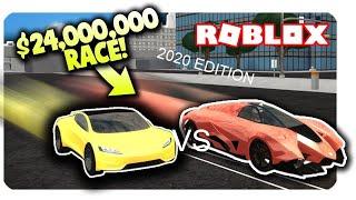 Tesla Roadster 2.0 vs Lamborghini Egoista (2020 edition) (Roblox Vehicle SImulator)