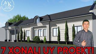 7-XONALI  ZAMONAVIY UY PROEKTI 25X40 O'LCHAMLI  3D MODELI