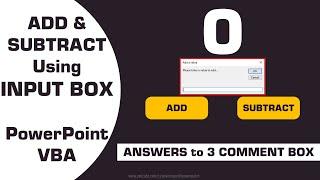 92.PowerPoint VBA Add & Subtract using input box - PowerPoint Macros Tutorial