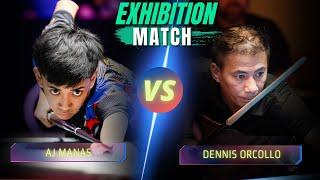 AJ MANAS VS DENNIS ORCOLLO | EXHIBITION GAME| RACE TO 27 #billiards #9ballpool #highlights