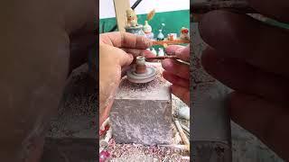 Fingertip pottery creation, the process of making a small gourd with twisted pottery #pottery