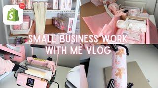 Small Business Work With Me Vlog | Pack Orders With Me, Small Business Sublimation at Home