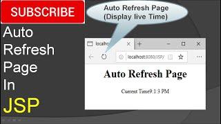 Auto Refresh Page in JSP (Java Server Pages)