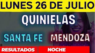 Resultados Quinielas Nocturna de Santa Fe y Mendoza, Lunes 26 de Julio