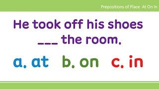 [Prepositions of Place] AT  ON  IN  English Grammar Test