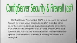 CSF Firewall Installation