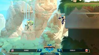 Boomie vs Cosolix - BCX - 2018 - Dusk Reveal Gameplay - Brawlhalla Show Match #34