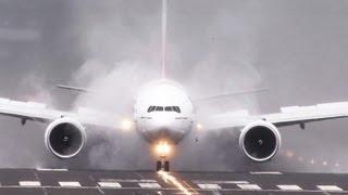 Emirates 777 spray and dust storms!