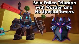 Solo Fallen Triumph with Warden and No Special Towers | Tower Defense Simulator