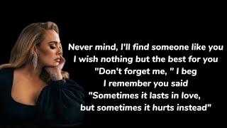 Adele - Someone Like You (Lyrics)