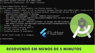 Como resolver no Flutter - erro cmdline-tools component is missing |  Android Studio