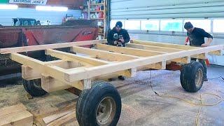 Building The ULTIMATE Round Bale Wagon! Farmer Engineering at Its Best!