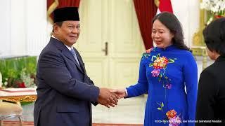 Pertemuan Bilateral Presiden Prabowo dengan Wakil Presiden Viet Nam Vo Thi Anh Xuan, 21 oktober 2024