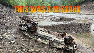 STOLEN ABANDONED RETRO CARS IN DRAINED RESERVOIR