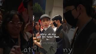 hongjoong’s reaction to an atiny being taller than him  #hongjoong #ateez #atiny