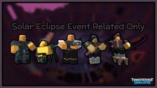 TDS Solar Eclipse Event Related Only