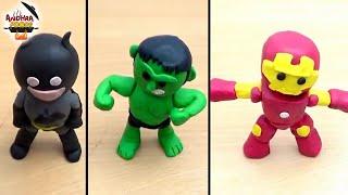 How to Make a Clay Super Heroes | Clay Doh Marvel Avengers Iron Man, Hulk & DC Super Hero Batman