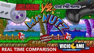  Mr. Nutz (SNES Vs Mega Drive) Real Time Comparison