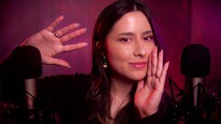 ASMR Hand movements & mouth sounds for sleep  sh sh, tktk, unintelligible talking, +