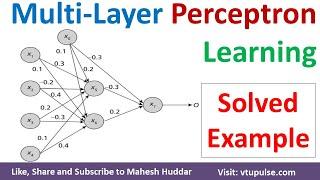 Solved Example Multi-Layer Perceptron Learning | Back Propagation Solved Example by Mahesh Huddar