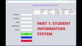 Part 1: Student information system | Student Management System in java netbeans and mysql