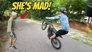 Angry Karen DOES NOT Like Electric Dirt Bikes!