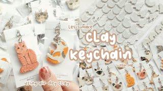 Making CAT CLAY Keychain with Air Dry Clay // Using Gouache // Clay With Me 09 | Indonesia