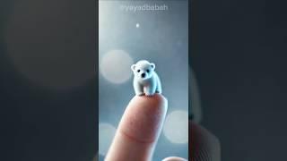 "Megical fantasy mini Polar Bear on finger" Yayad Babah #trending #shorts #cute #animals #funny