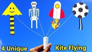 4 Unique kite flying , how to make kite , patang kese banate hai , patang bazi , new type of kite