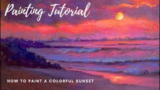 How to Paint a Colorful Sunset - in Soft Pastel (with New Blending Technique)