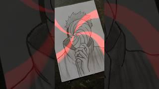 Obito uchiha drawing || naruto drawing || anime drawing || glow art #drawing #anime #shorts #art