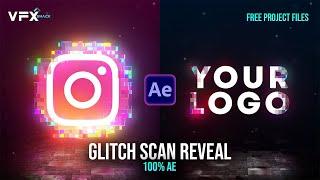 Glitch Scan Logo Animation | After Effects Tutorial | No Plugins | 3D Reflection