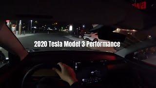 POV Drive: 2020 Tesla Model 3 Performance [Night Drive]
