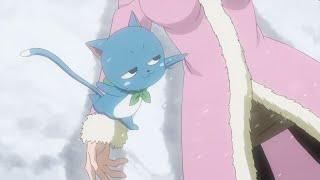 Happy Tries To Wake Lucy By Tickling Her - Fairy Tail (2014)