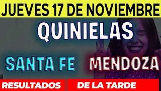 Resultados Quinielas Vespertinas de Santa Fe y Mendoza, Jueves 17 de Noviembre