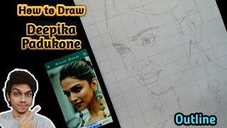 How to draw Deepika Padukone Step by Step // sketch outline tutorial for beginners 