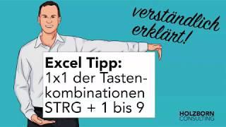 #029 Excel Tipp: 1x1 der Tastenkombinationen Strg + 1 bis 9 - Shortcuts 101 - Effizient arbeiten