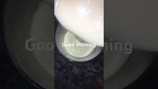 A yummy mango smoothie on the morning