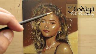 ZENDAYA Oil Painting Timelapse  // My First time using Oil Paints! // Richie Magbanua Art