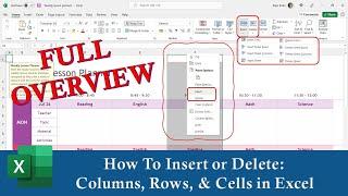 How to Insert and Delete Columns, Rows, and Cells in Microsoft Excel